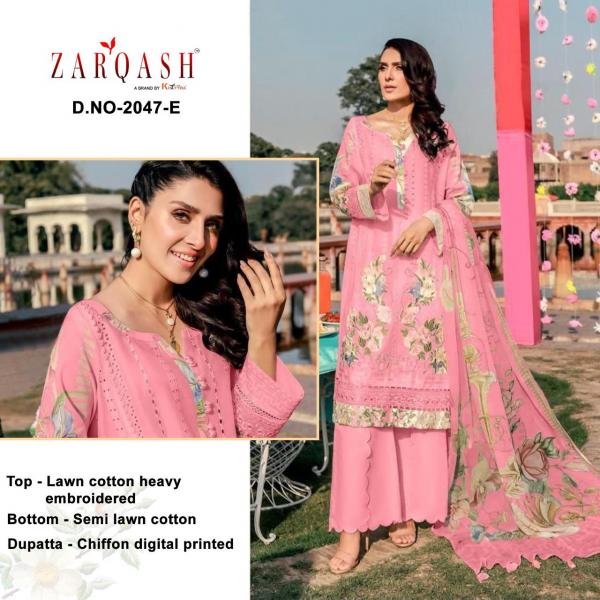 Zarqash Rouche 2 Designer Cotton Embroidery Pakistani Salwar 